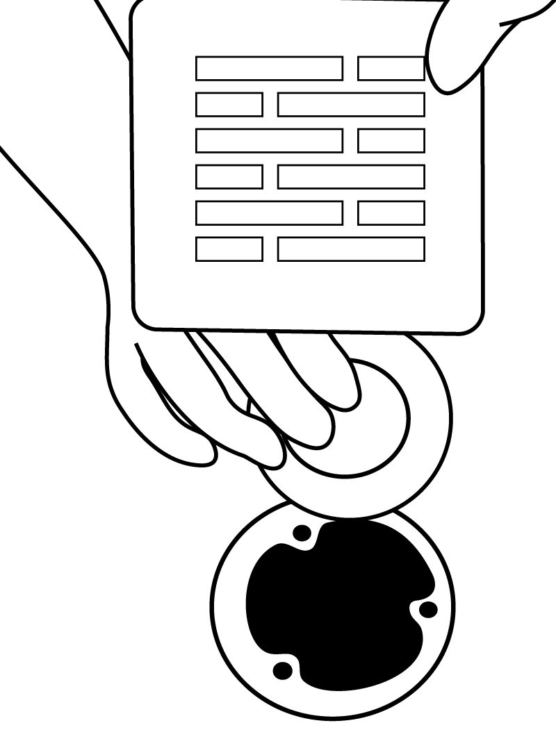 Un dibujo en blanco y negro de una persona montando de nuevo la válvula de desagüe