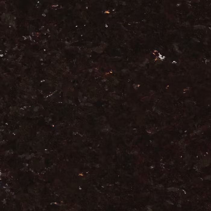 Un primer plano de una encimera de granito negro.