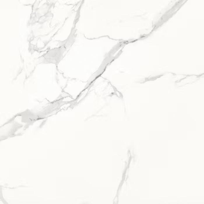 Un primer plano de una baldosa de mármol blanco sobre un fondo blanco.