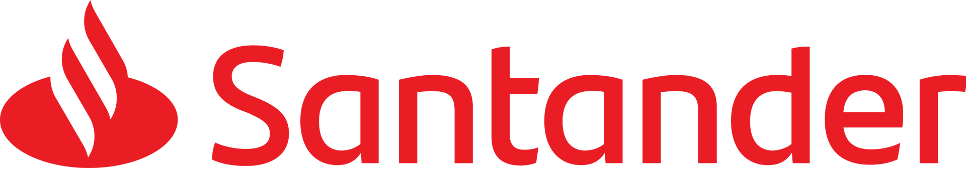 Un logotipo de Santander con una llama roja sobre un fondo blanco.