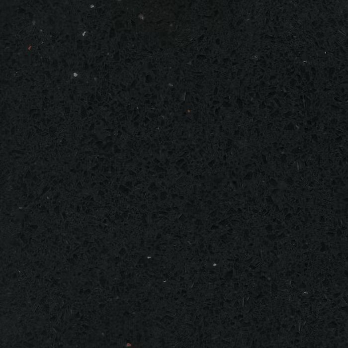 Un primer plano de una encimera de granito negro.
