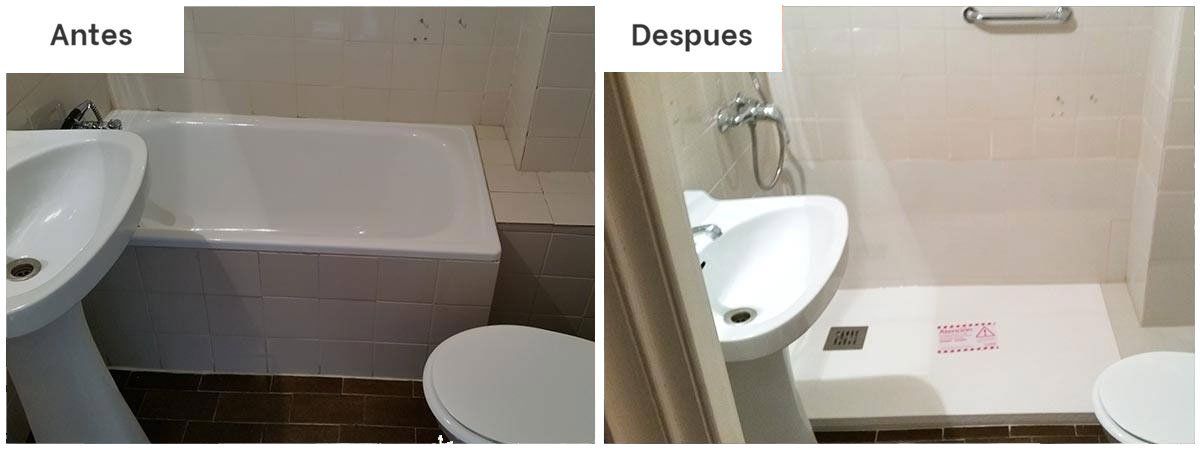 un cambio de bañera por ducha realizado en un baño reformado por Securibath