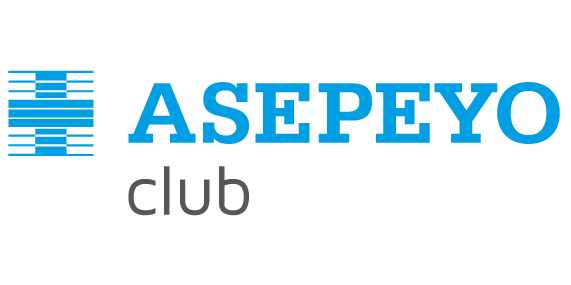 Un logo azul y blanco para el club Asepeyo.