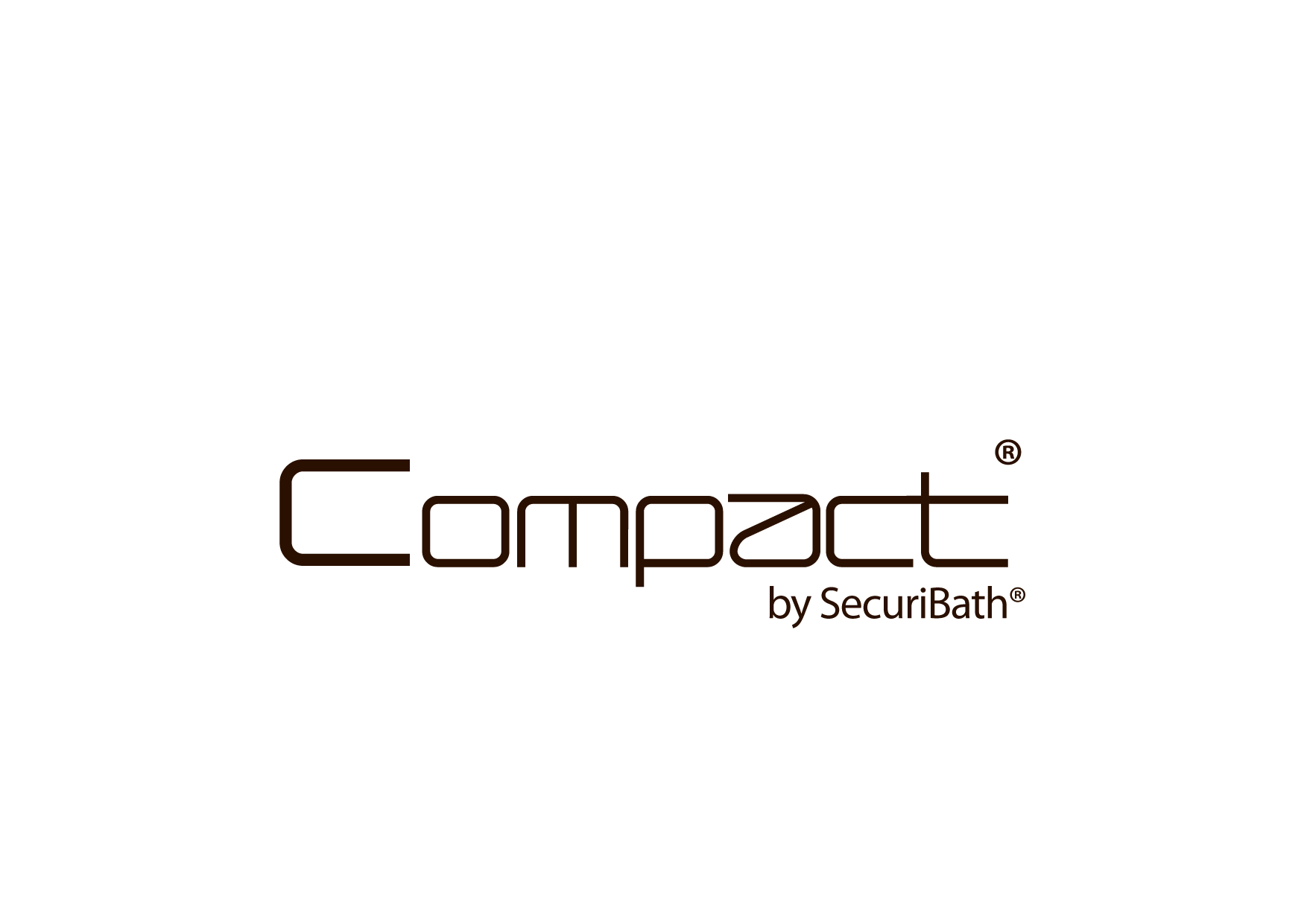 Un logotipo de baño compacto de seguridad sobre un fondo blanco.