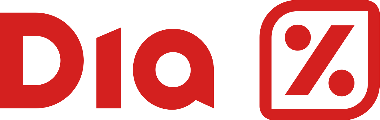 Un logotipo rojo y blanco para una empresa llamada Dia.