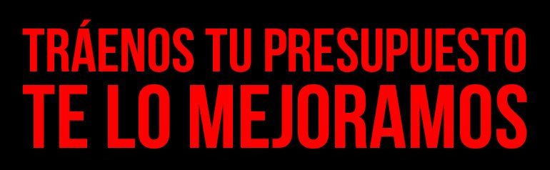 A neon sign that says traenos tu presupuesto te lo mejoramos