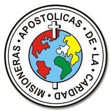 El logotipo de Apostólicas de la caridad es un globo terráqueo con una cruz encima.