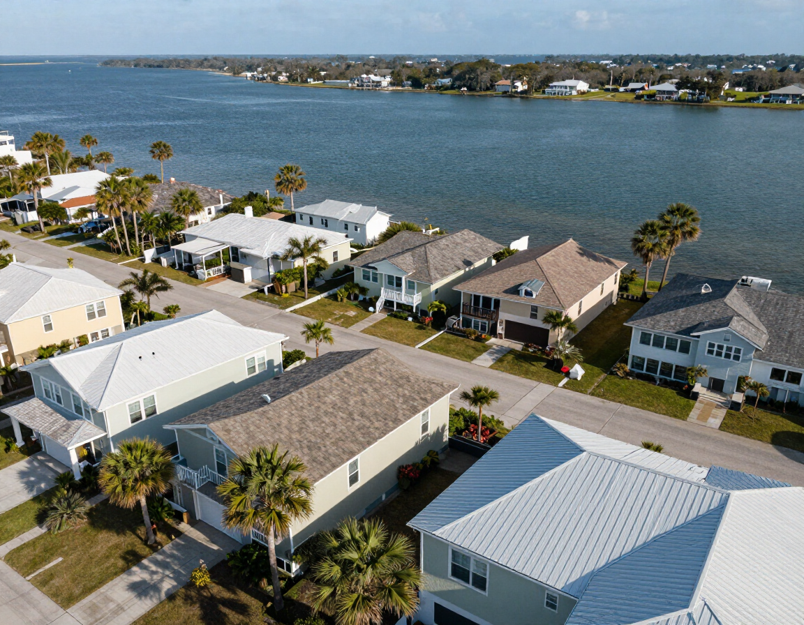 Aerial view of Pensacola rooftops