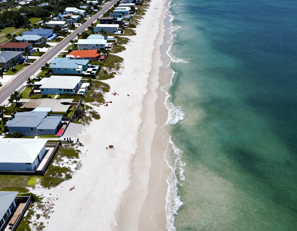 Aerial view of Navarre rooftops