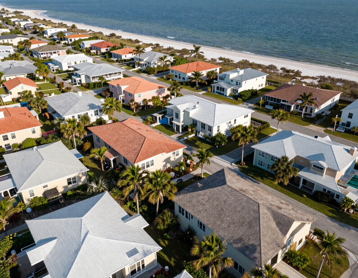 Aerial view of Fort Walton Beach rooftops