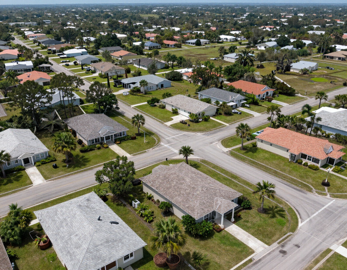 Aerial view of Cantonment rooftops