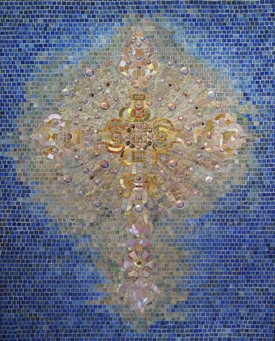 A mosaic of a cross