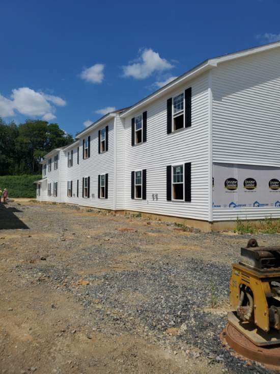 Group Of White Houses – Lititz, PA – Trailside Spouting, LLC
