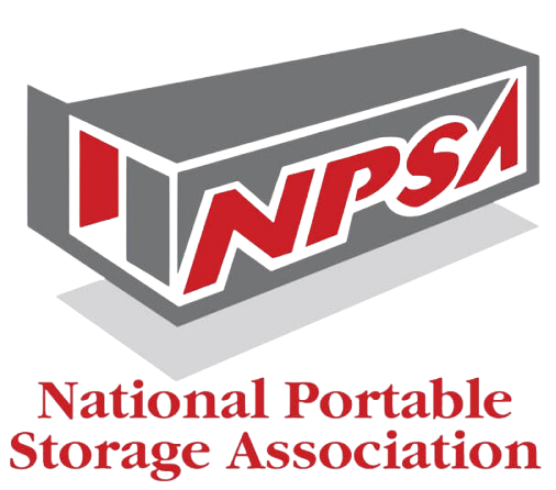 NPSA logo with red, gray, and white cube emblem; National Portable Storage Association text underneath