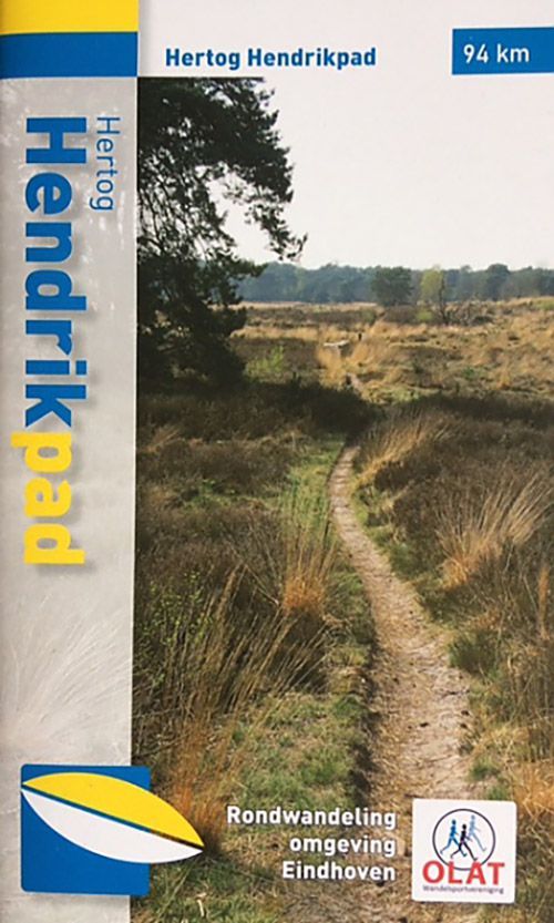 Brochureomslag: Wandelpad door de natuur, bord "Hertog Hendrikpad", omgeving Eindhoven.