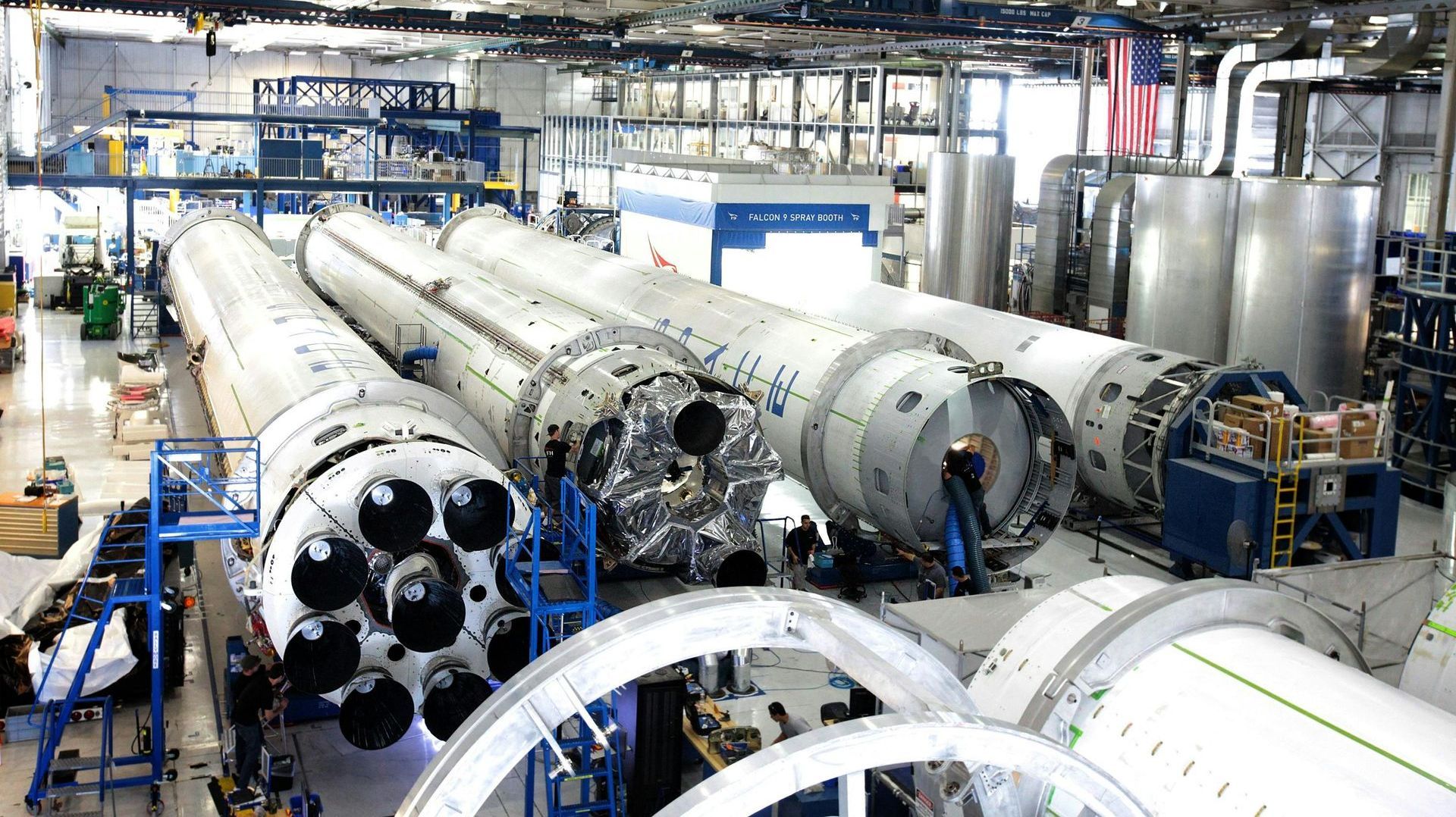 A large warehouse filled with lots of tubes and pipes