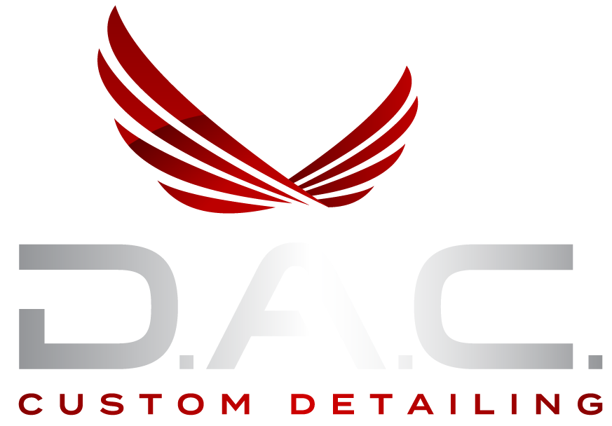 A logo for a company called d.a.c. custom detailing