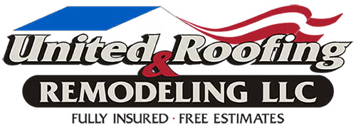 United Roofing Remodeling LLC logo with blue roof graphic and “Fully Insured - Free Estimates” text