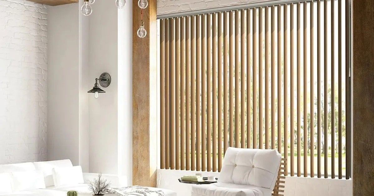 Faux wood horizontal blinds