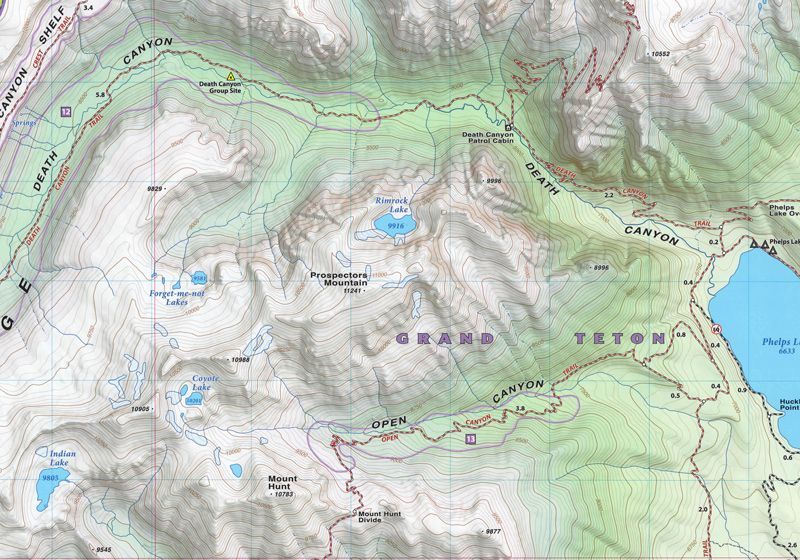 Grand Teton Sample Map Sample map of Grand Teton National Park. Beartooth Publishing Bozeman, Montana.