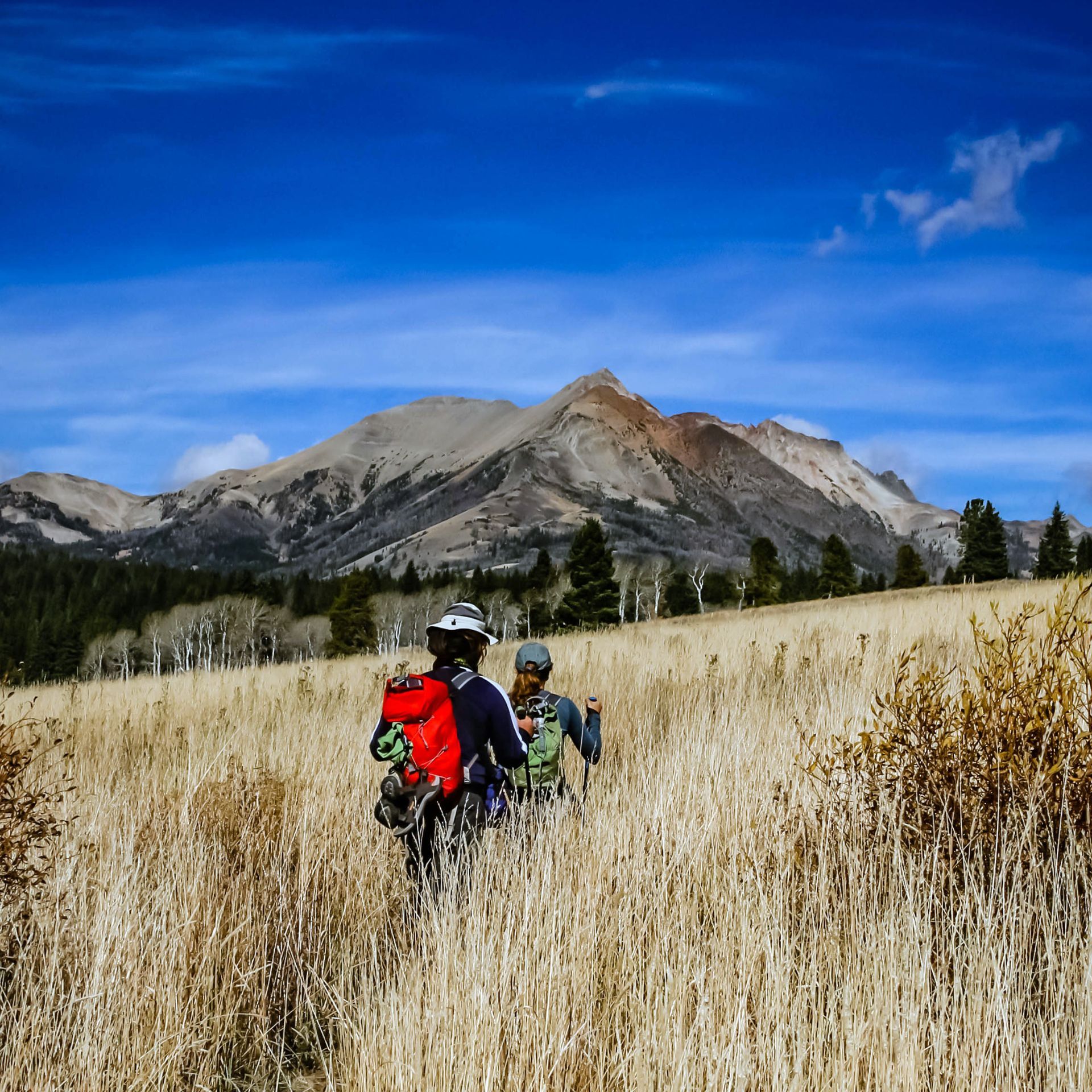Electric Peak, Fawn Pass Trail A couple enjoys a private backpacking tour to the base of Electric Peak along the Fawn Pass Trail.