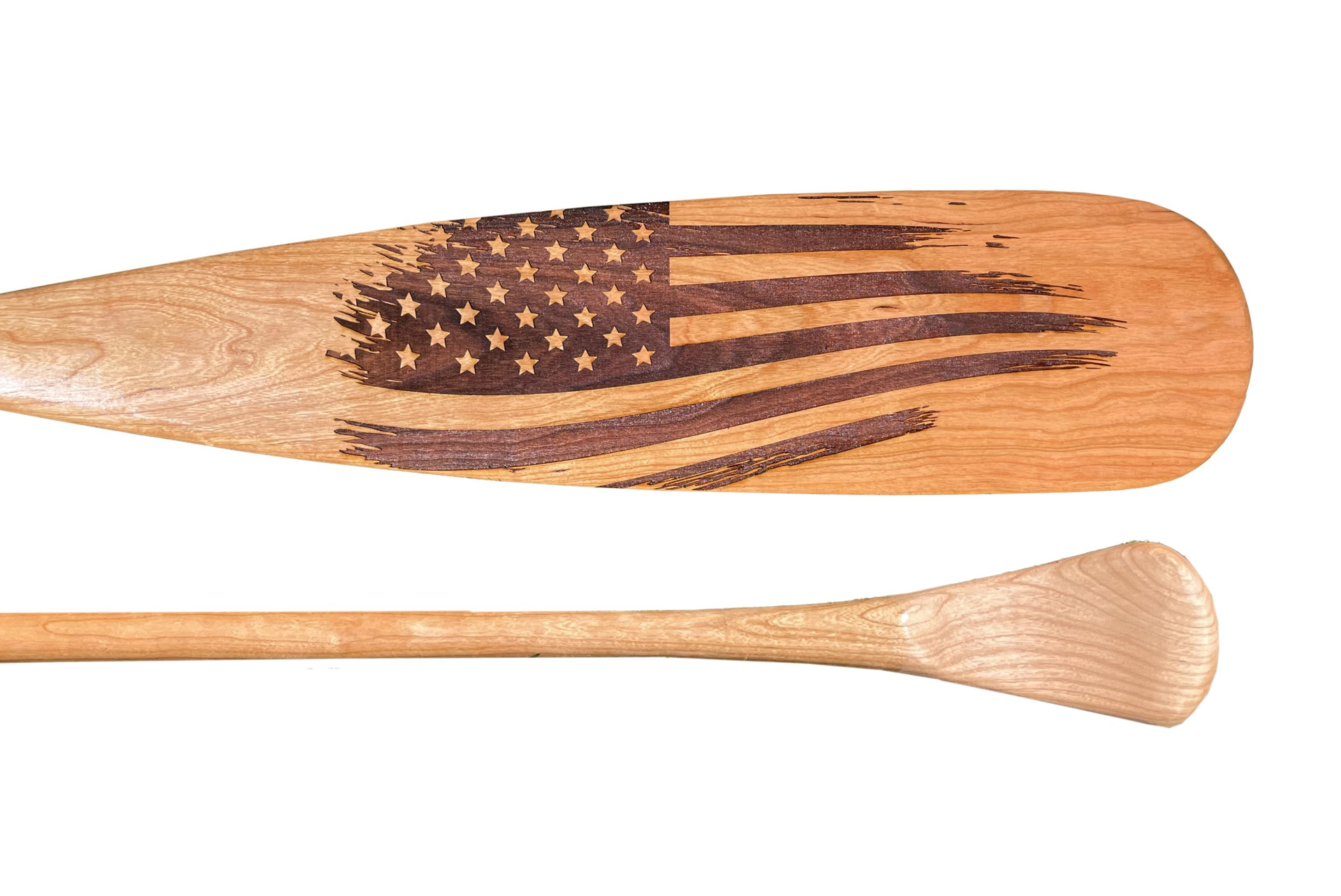 Up-A-Creek Paddle Company Detail of custom trout paddle made by Up-A-Creek Paddle Company.