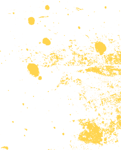 Yellow paint splatters scattered across a white background, with heavier splashes on the right side. | Cruz-N-Carz