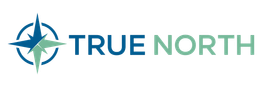 True North logo with teal compass icon and blue text on white background
