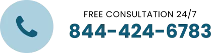 A logo for a free consultation 24 hours a day
