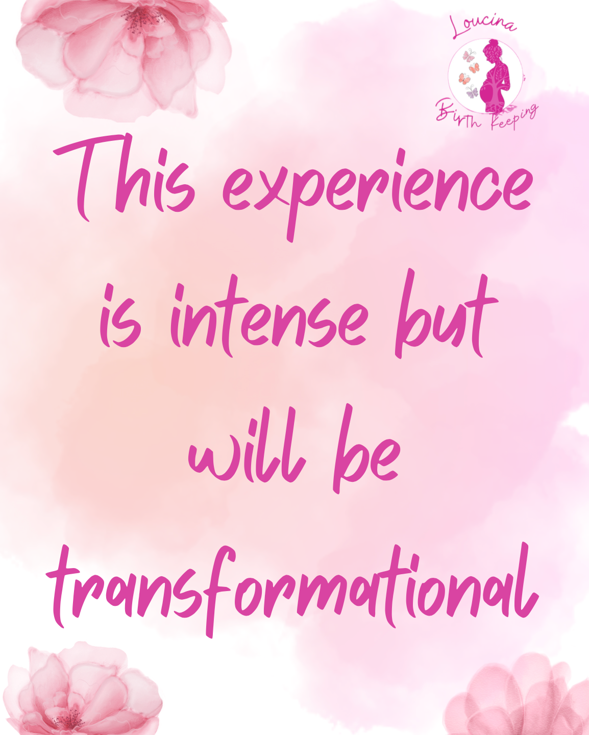Pink graphic with text: