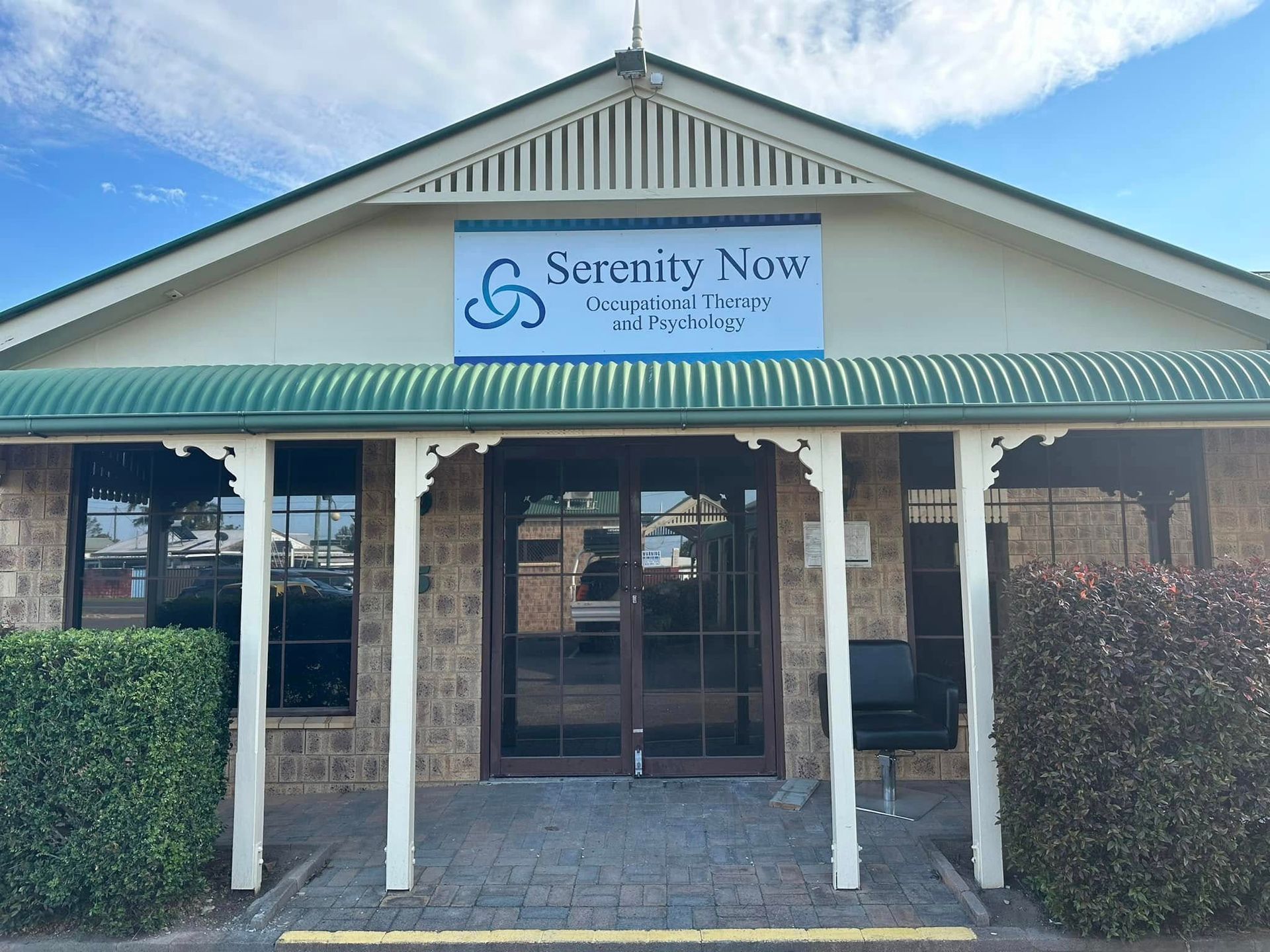 Serenity Now Building With Sign Above Door — Wide Bay Tinting in Gin Gin, QLD