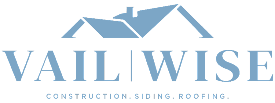 Logo for Vail Wise construction company with a house icon above the company name and tagline.