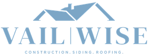 Logo for Vail Wise construction company with a house icon above the company name and tagline.