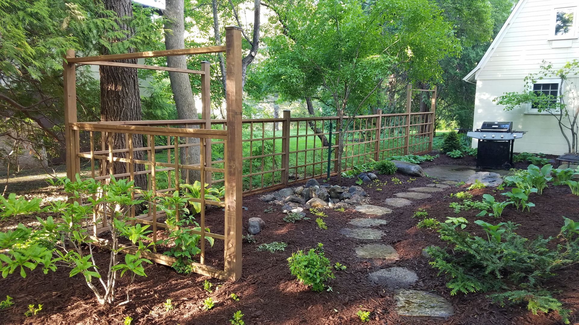 Shade Garden | Natural Stone Steppers | Landscape Design | Landscape Maintenance 