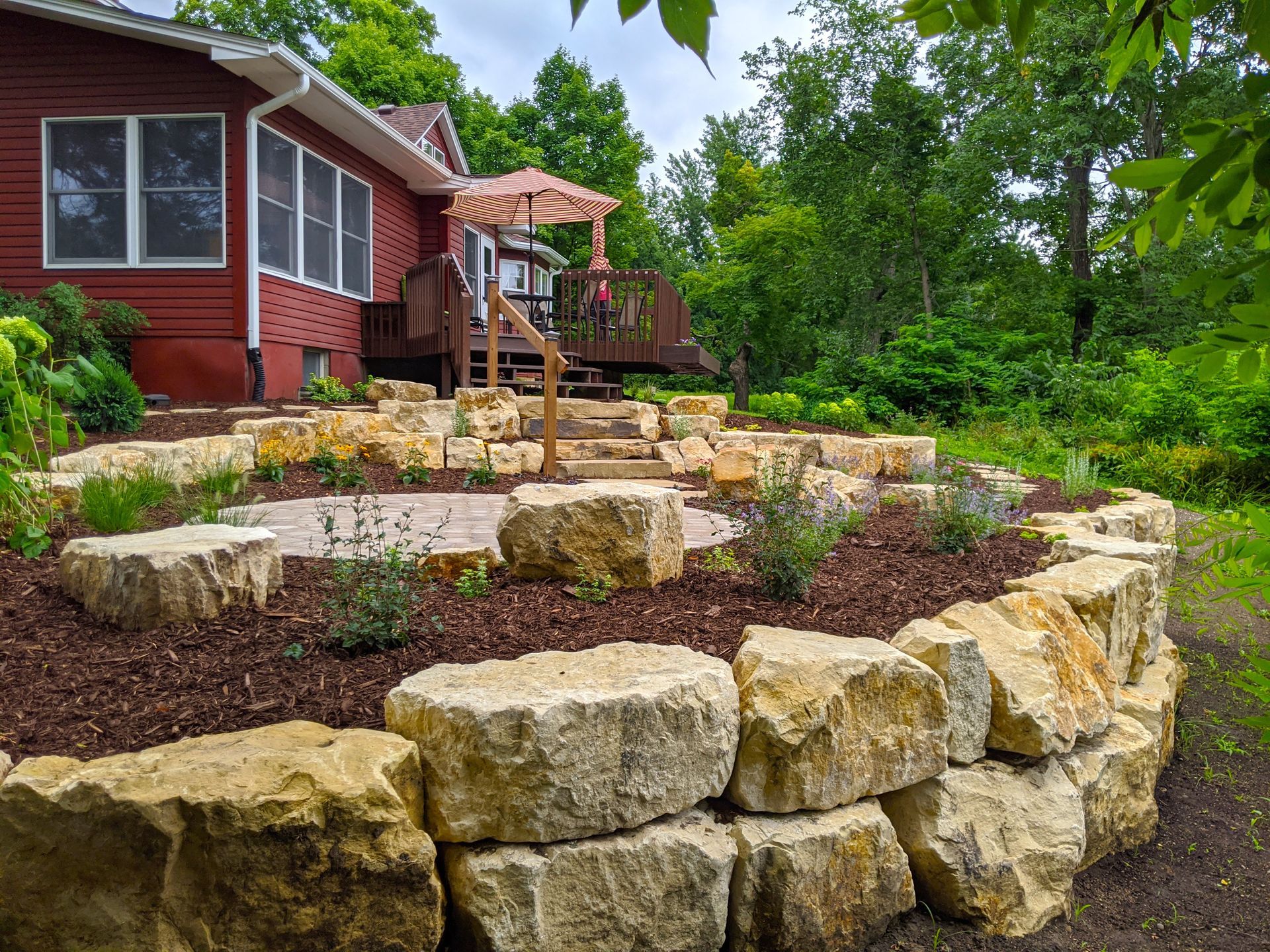 Natural Boulder Outcropping | Boulder Retaining Wall | Landscape Design