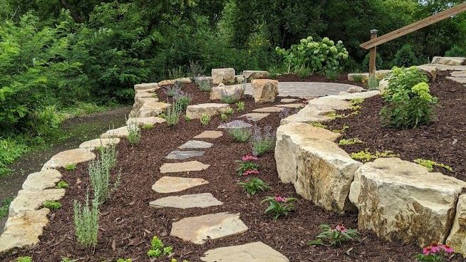 Outcropping Retaining Wall | Steppers | Patio | Garden Design