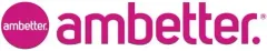 Ambetter logo in pink and white, with circular icon and lowercase wordmark.