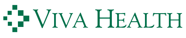 Viva Health logo with green cross icon and teal text on white background