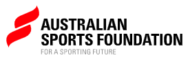 Logo of the Australian Sports Foundation: red abstract 