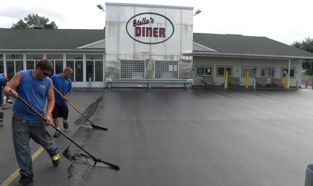 Seal Coating Almost Done — Syracuse, NY — Dependable Paving Co., Inc.