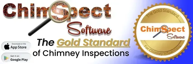 A banner that says ChimSpect software the gold standard of chimney inspections