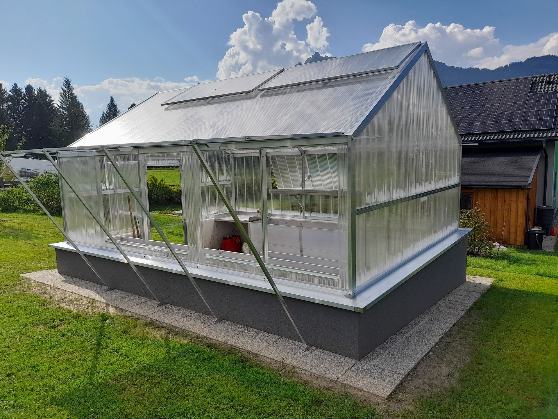 Hochbeet Gewächshaus 4x5m mit Klappelementen
