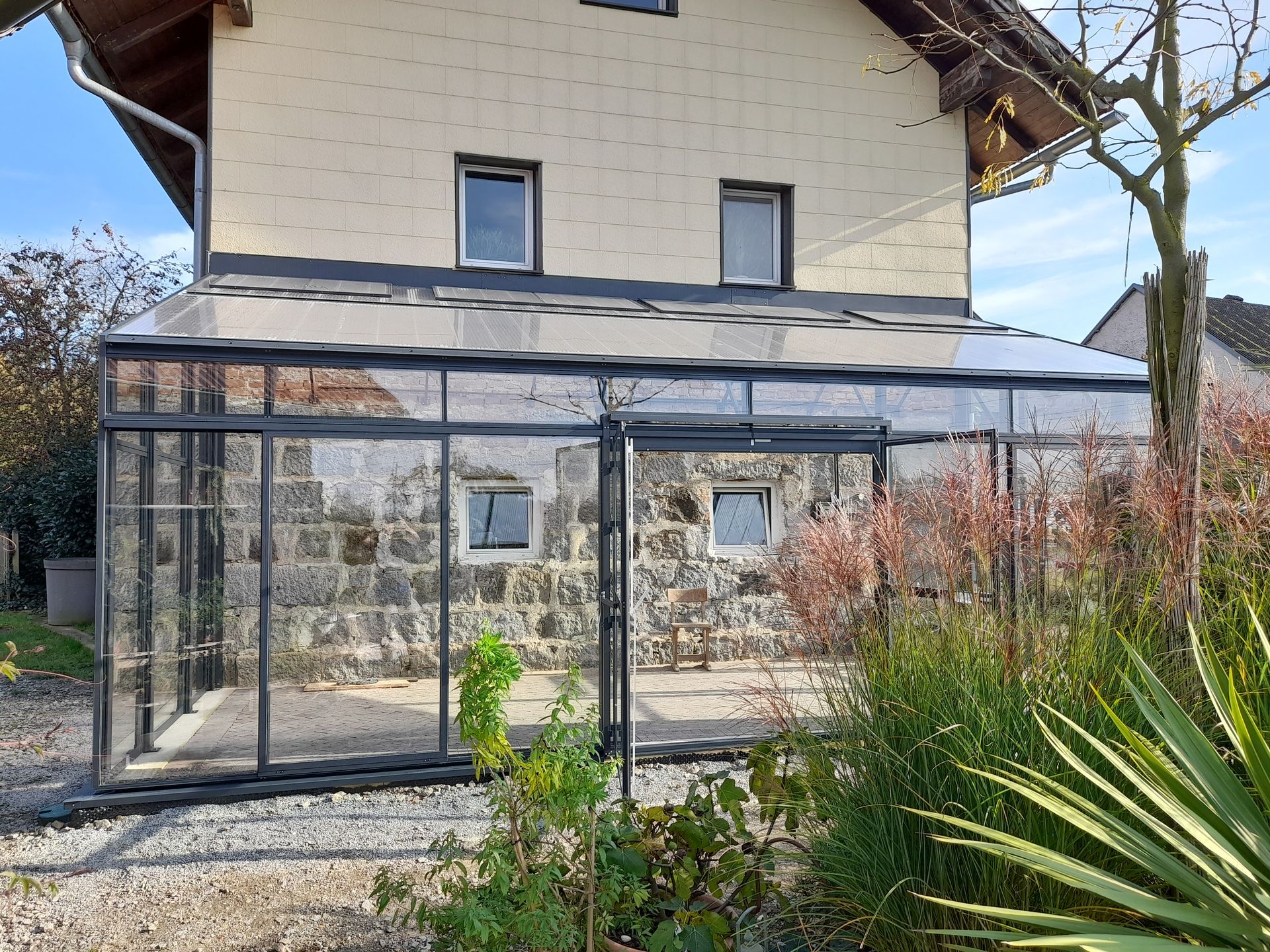Anlehn Pultdach Gewächshaus 3x8m