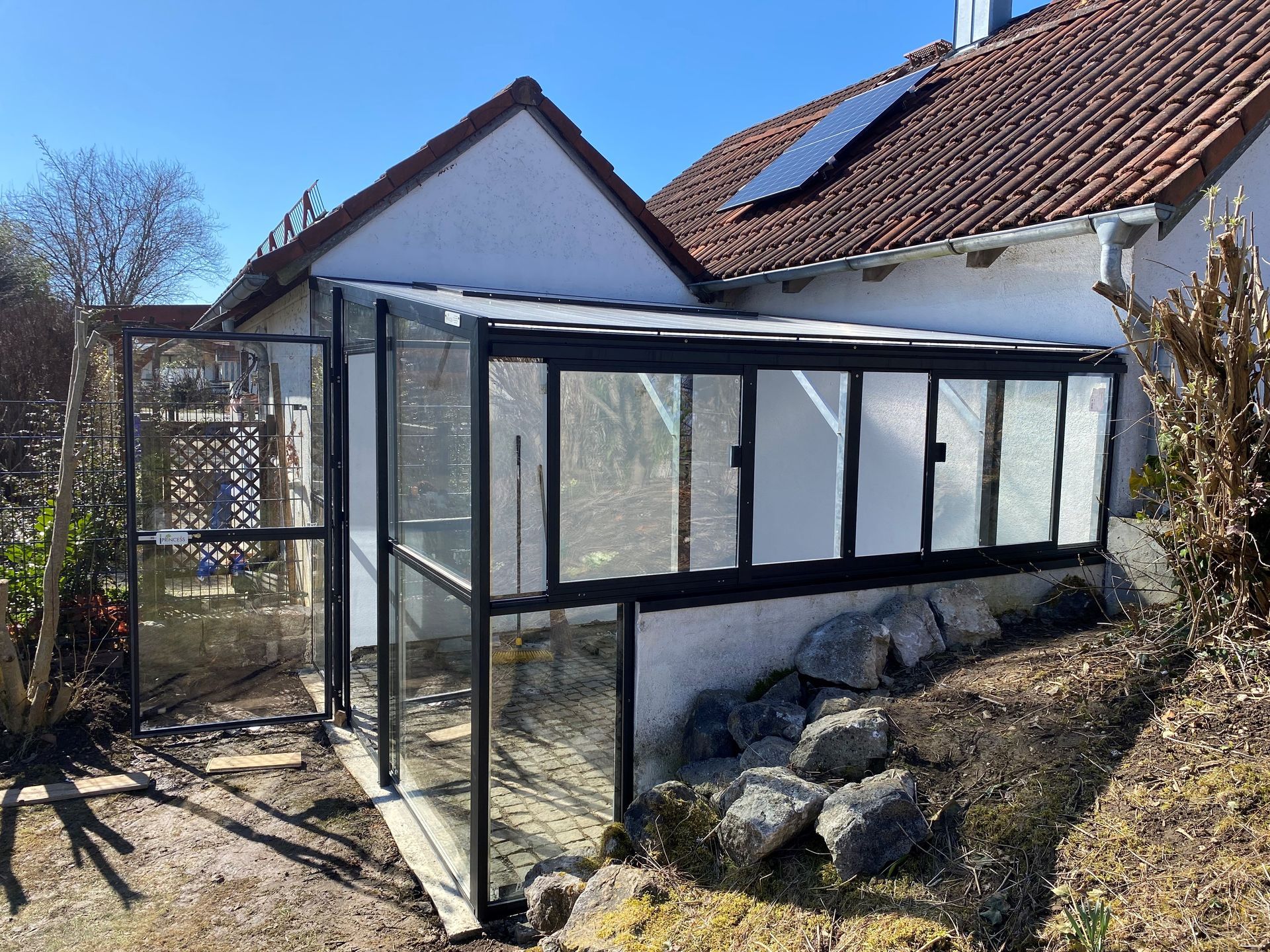 Anlehn Pultdach Gewächshaus 3x3m