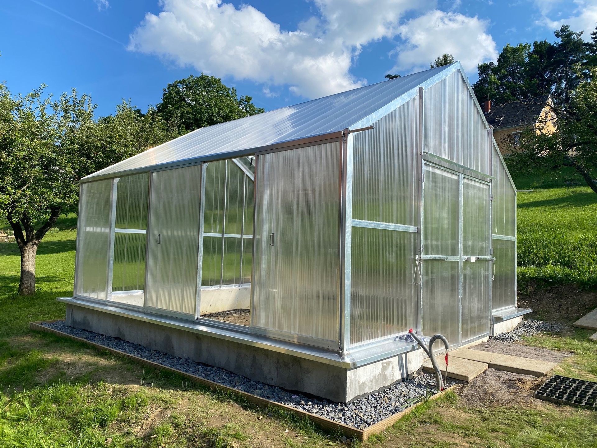 Gewächshaus freistehend mit Satteldach 4,5x5m