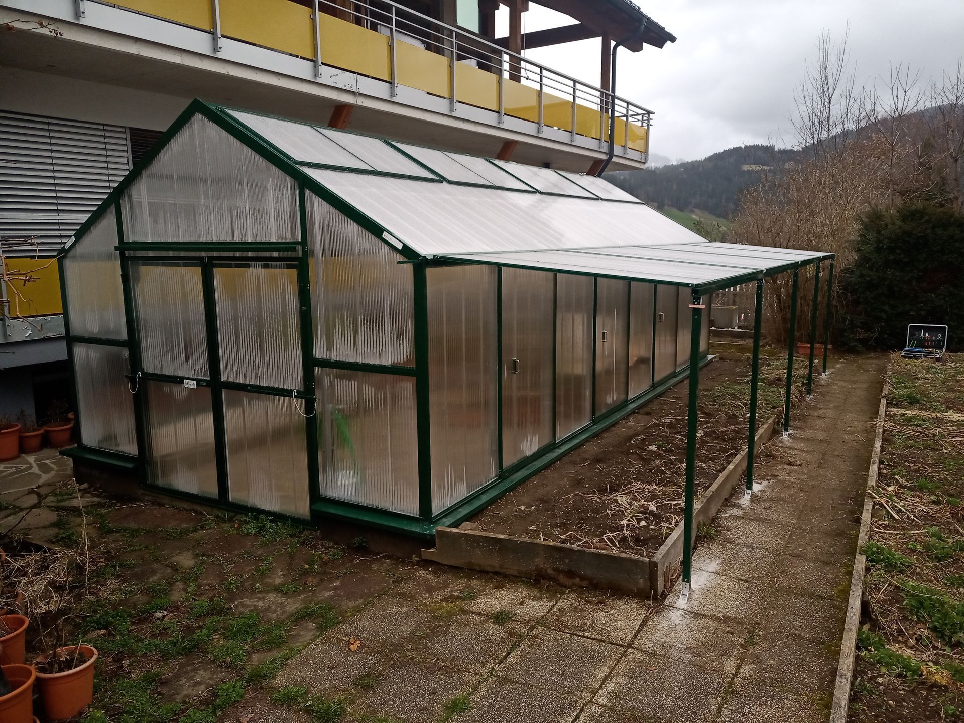 Freistehendes Gewächshaus 8x4m mit Klappelementen