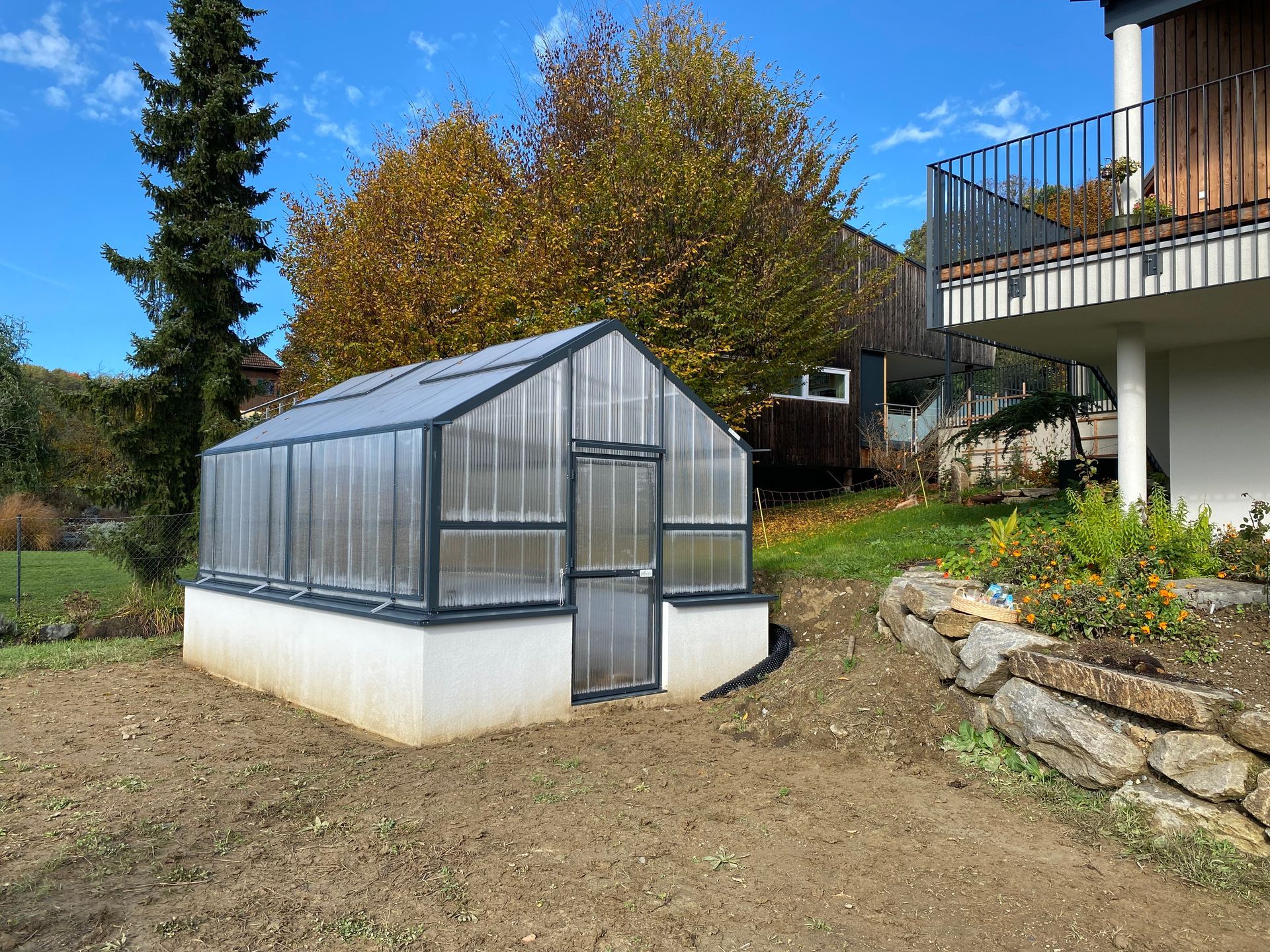 Hochbeet Gewächshaus 3,5x5m anthrazit