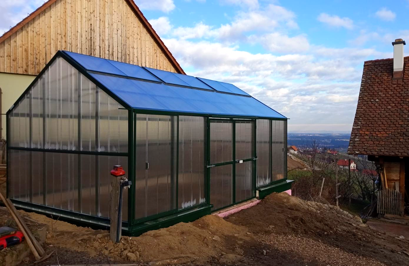 Freistehendes Gewächshaus 6x4m
