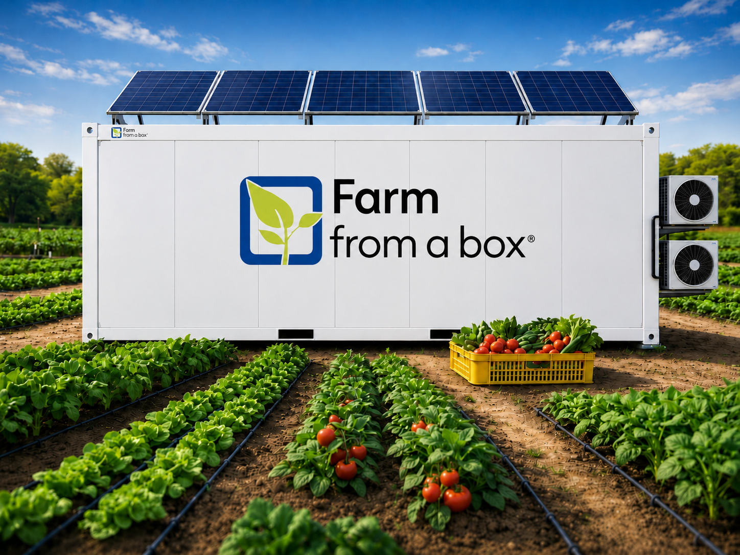 Farm from a Box farm system supporting outdoor regenerative production 