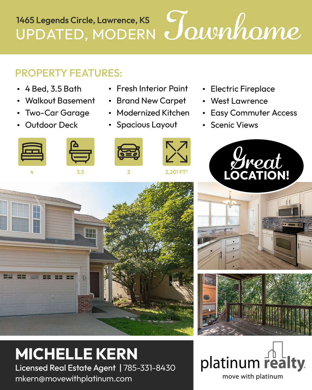 Michelle Kern Search Lawrence Kansas 1465 Legends Circle 4 Bed Townhome